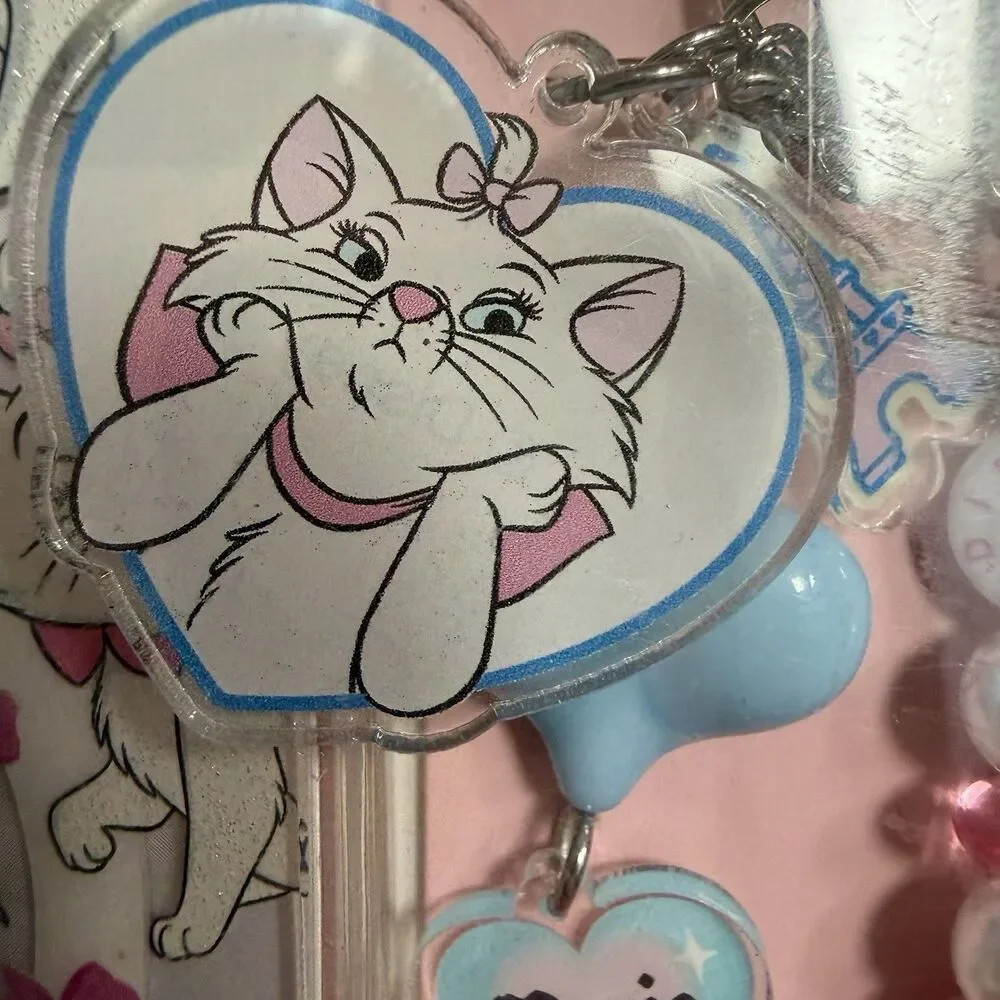 Disney Aristocats MARIE iPhone 13 / 14 / 15 Phone Case & Charm Glitter Cat NEW